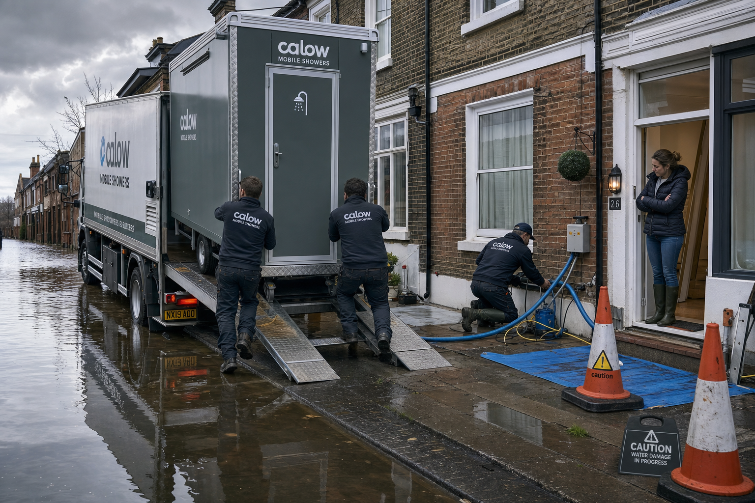 Mobiele douchecabine voor noodgevallen