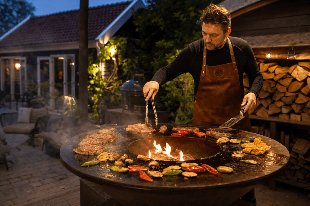 Hoe zorg je met een bbq ring op een vuurschaal voor een gelijkmatige hitteverdeling en voorkom je hotspots tijdens het&nbsp;bakken?