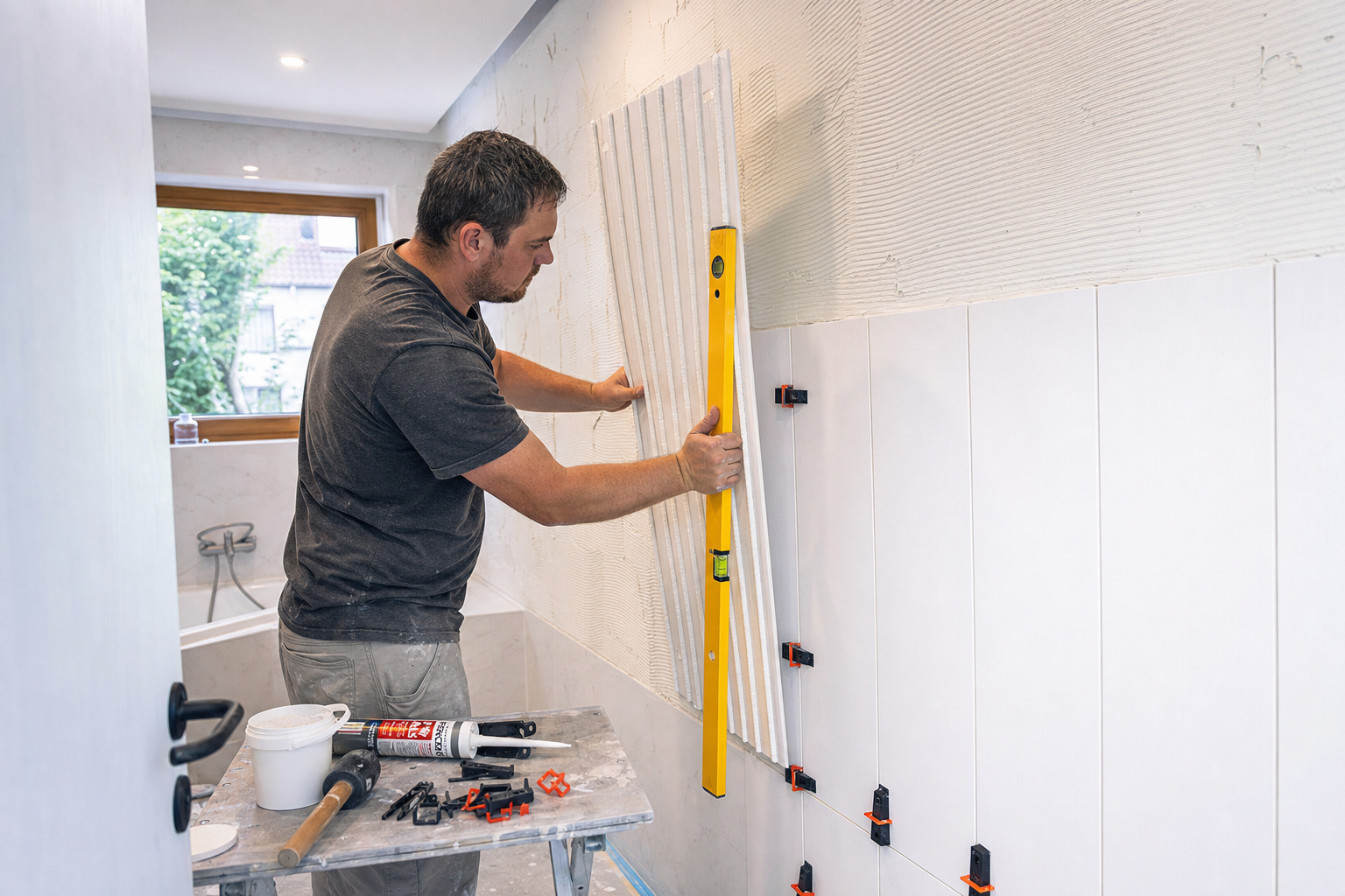 PVC wandtegels monteren op oneffen muur