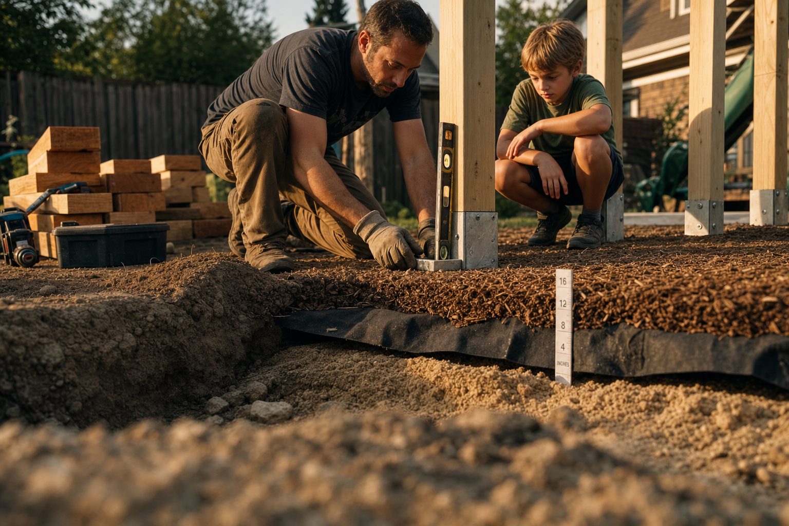 Veilige plaatsing en valondergrond speeltoestel